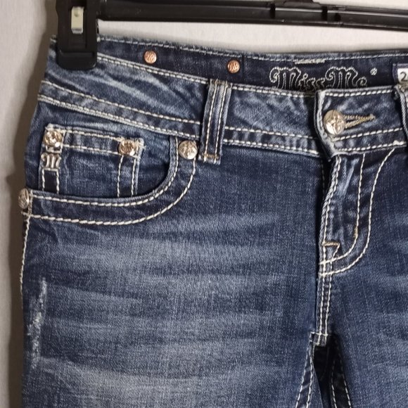 Miss Me Women's Bootcut Embellished Pockets Medium Wash Denim Jeans Size 26 - Picture 7 of 13